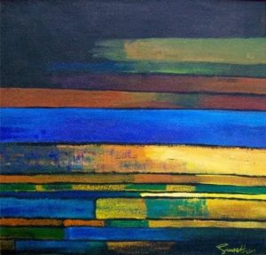 abstract colorlines in acrylics - kenfortes art acasdemy